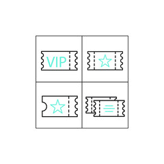 Tickets icon. Tickets set symbol vector elements for infographic web.