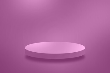 3d render of simple abstract circle podium template design