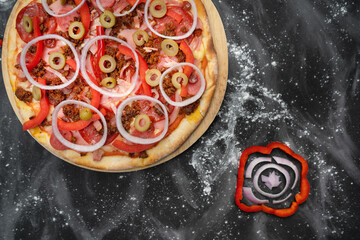 Pizza con flor