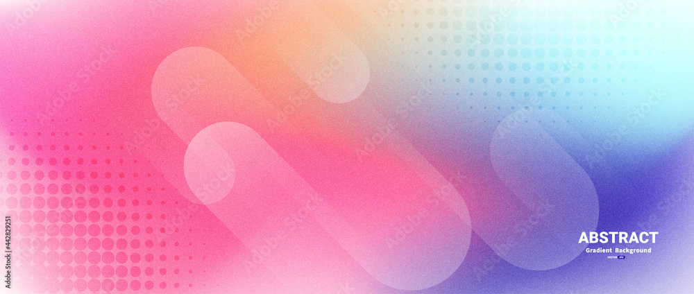 Poster Pastel gradient abstract background with dynamic shapes composition and halftone. vector illustration.	
