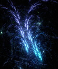 Obraz premium Abstract background, smooth multicolored lines on a black background.