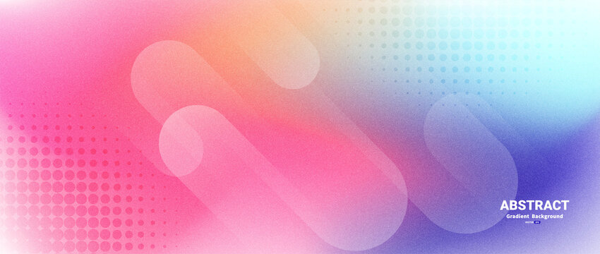 Fototapeta Pastel gradient abstract background with dynamic shapes composition and halftone. vector illustration.  