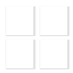 four white squares. Banner for paper design. Vector illustration. Stock image. EPS 10.