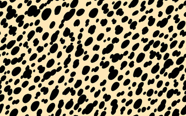 Abstract modern leopard seamless pattern. Animals trendy background. Yellow and black decorative vector stock illustration for print, card, postcard, fabric, textile. Modern ornament of stylized skin