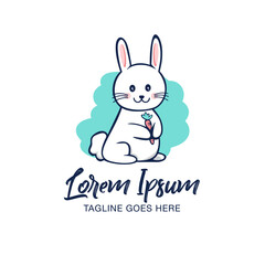 Cute Bunny and carrot vector illustration
can be used as logo, t-shirt print, design element or any other purpose.