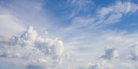 blue sky with white cloud landscape background