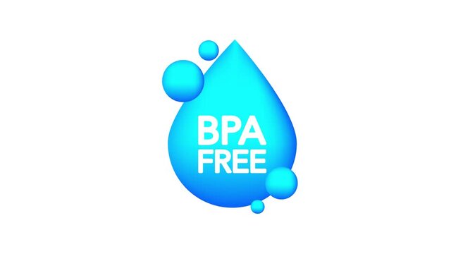 BPA free. Realistic blue a drop. Web design. Motion graphics.