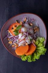 Cebiche peruvian on a table