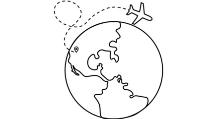 Planeta tierra con un objeto turístico a blanco y negro © enrique