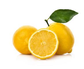 Close up of Lemon isolated on white background