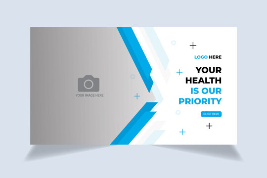 Medical healthcare Editable video thumbnail for hospital live workshop business template,  social media video thumbnail