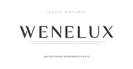 Future luxury alphabet font. Typography urban style fonts for fashion, retail, feminine, beauty care, jewelry logo design