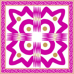  Elegant abstract scarf pattern design with ethnic and floral ornament. Hijab motif design 