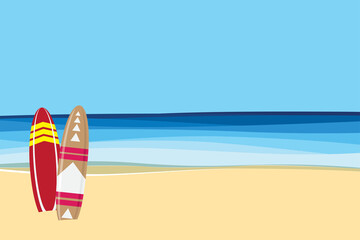 Seaside view of a leisurely resort with a surfboard.
Good to use as a background image.