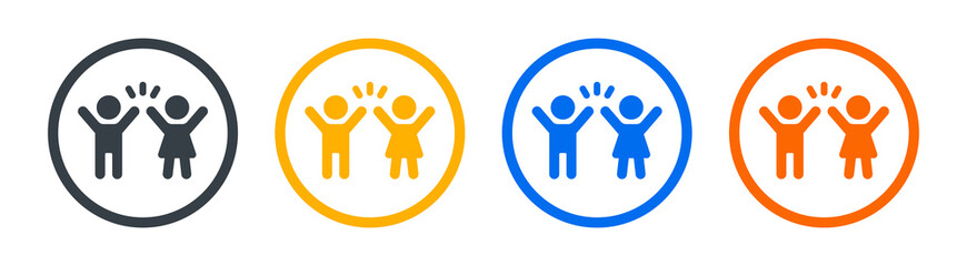 Kids or children icon symbol. Happy kids concept. Vector illustration