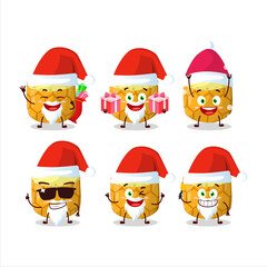 Santa Claus emoticons with slice of pineapple cartoon character