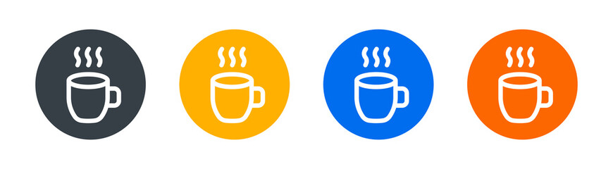 Hot drink on mug icon isolated on white background. Cafe symbol