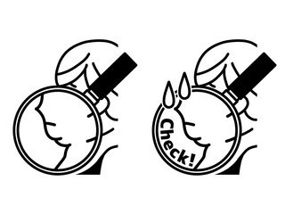 二重あごの女性-黒