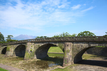 Fototapeta na wymiar 鹿児島市石橋記念公園の高麗橋 