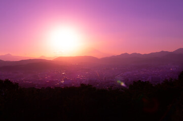 富士山　サンセット　10月　