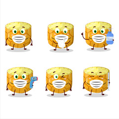 A picture of slice of pineapple cartoon design style keep staying healthy during a pandemic