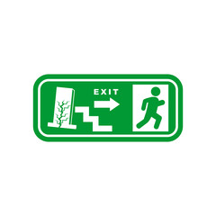 emergency exit sign icon vector symbol