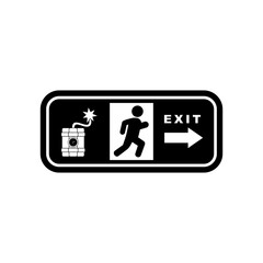emergency exit sign icon vector symbol