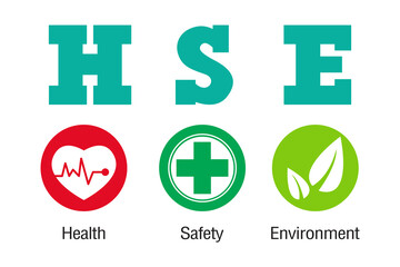 HSE concept ,Health Safety Environment acronym, vector design