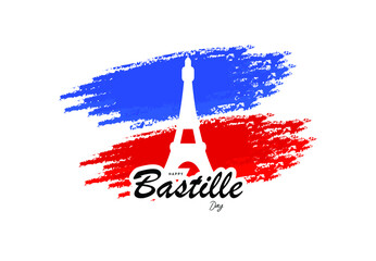 Bastille Day vector illustration, June 14.