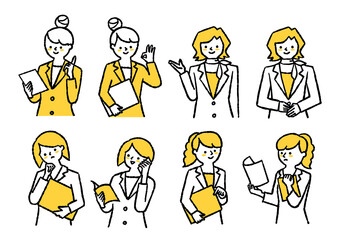 Naklejka premium 働く女性たち_セット