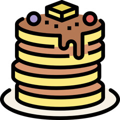 pancake color outline icon
