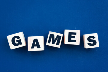 Word GAMES made with wood building blocks