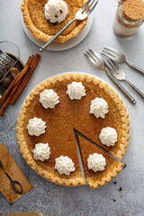 Pumpkin or sweet potato pies for Thanksgiving © fahrwasser