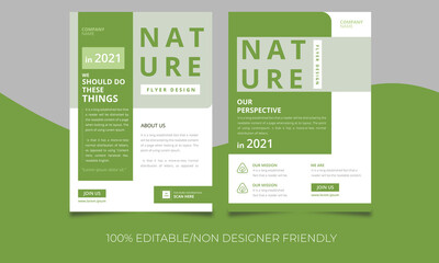 Save nature business flyer brochure design, corporate flyer brochure design