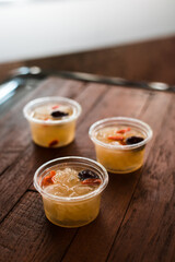 stewed chinese pear on a wooden table