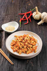  Kongnamul Muchim, One Various of Spicy Korean Side Dish (Banchan). Kongnamul is Mung Bean Sprout.