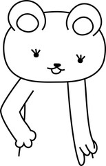 指をさして案内する可愛いくまのイラスト