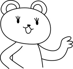 指をさして案内する可愛いくまのイラスト