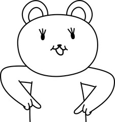 指をさして案内する可愛いくまのイラスト