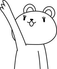 指をさして案内する可愛いくまのイラスト