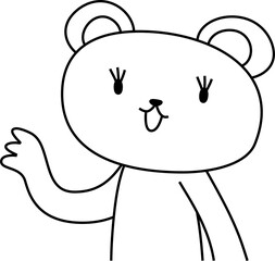 指をさして案内する可愛いくまのイラスト