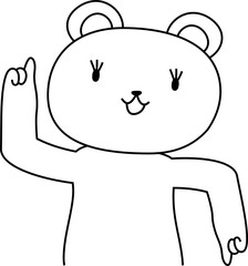 指をさして案内する可愛いくまのイラスト