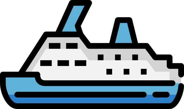 recommend clip art: cruise ship color outline icon