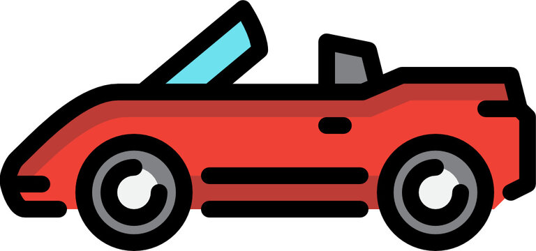 recommend clip art: convertible car color outline icon