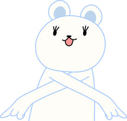 指をさして案内する可愛いしろくまのイラスト
