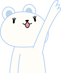 指をさして案内する可愛いしろくまのイラスト