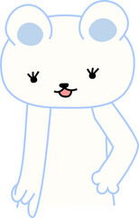 指をさして案内する可愛いしろくまのイラスト
