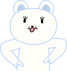 指をさして案内する可愛いしろくまのイラスト