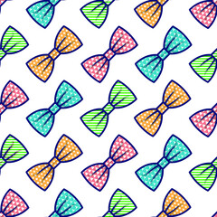 Vector Seamless Pattern of Bow Ties