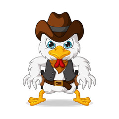 Cartoon funny wild west duck